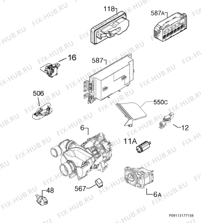 Взрыв-схема посудомоечной машины Zanussi ZDF18011WA - Схема узла Electrical equipment 268