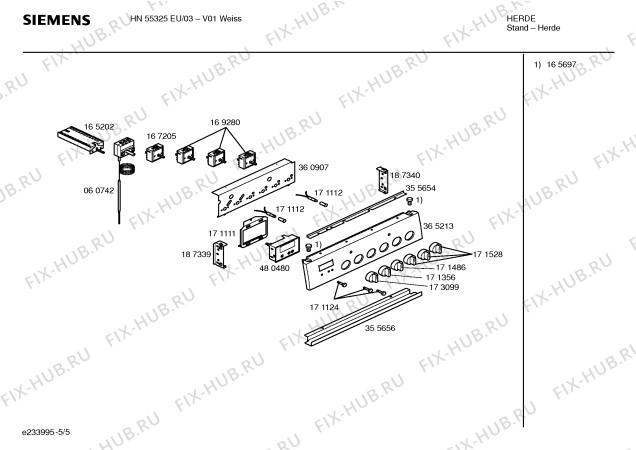 Схема №3 HN55325EU с изображением Инструкция по эксплуатации для электропечи Siemens 00500055