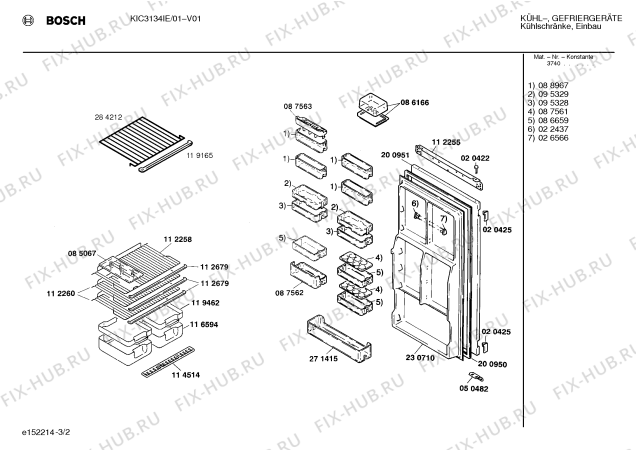Взрыв-схема холодильника Bosch KIC3134IE - Схема узла 02