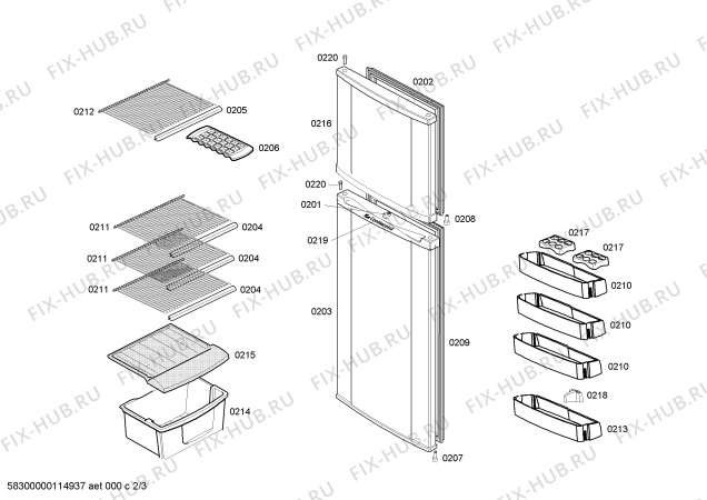 Схема №1 RSV425006J CONTINENTAL с изображением Вставка для холодильника Bosch 00492471