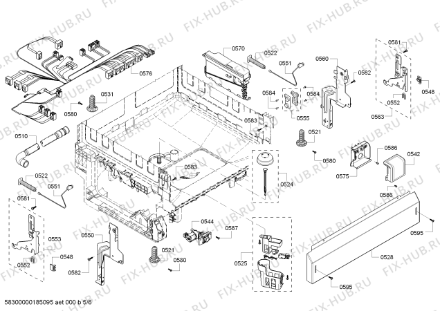 Схема №1 63012202411 Kenmore с изображением Панель управления для посудомойки Bosch 00770740