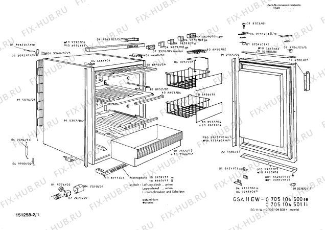 Схема №1 0705104962 GSA11ED с изображением Переключатель для холодильника Bosch 00073579