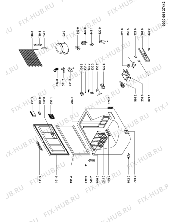 Схема №1 CHN365THA (F069515) с изображением Дверца для холодильной камеры Indesit C00278653