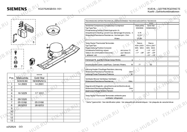 Взрыв-схема холодильника Siemens KG37S20GB - Схема узла 03