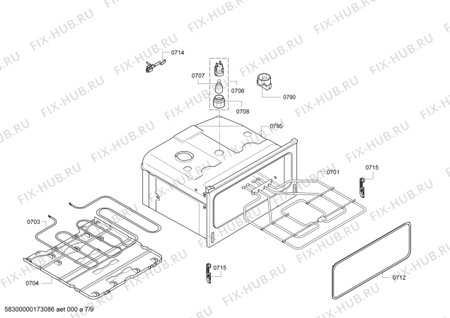 Схема №3 HBM56B551B с изображением Внешняя дверь для электропечи Bosch 00688776