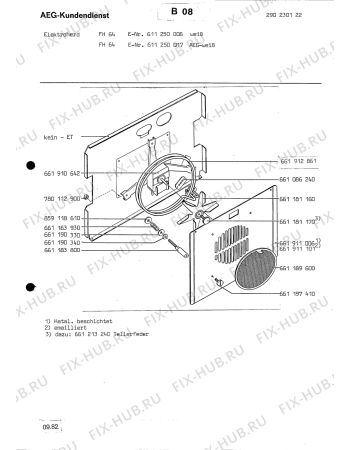 Схема №1 FHW 64 DA с изображением Кулер для духового шкафа Aeg 8996611811705