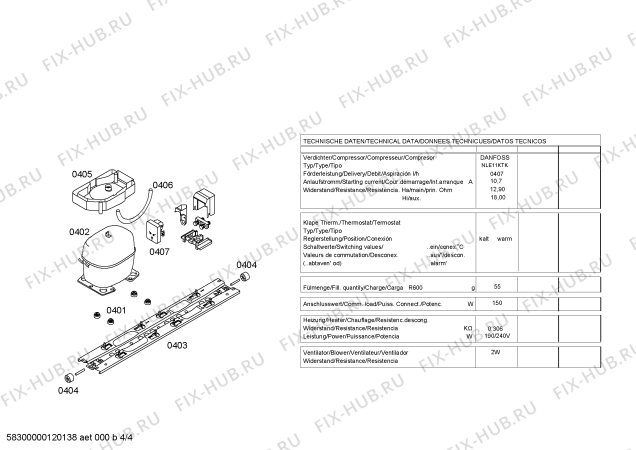 Взрыв-схема холодильника Profilo BD4202ANF - Схема узла 04