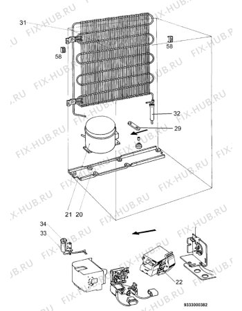 Взрыв-схема холодильника Bayer GS117/3SA - Схема узла Cooling system 017