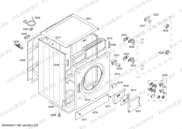 Взрыв-схема стиральной машины Bosch WVTI2840EU WVTI2840 - Схема узла 02