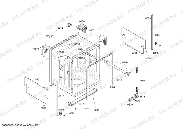 Схема №3 SHU3135UC с изображением Инструкция по установке/монтажу для посудомойки Bosch 00481829