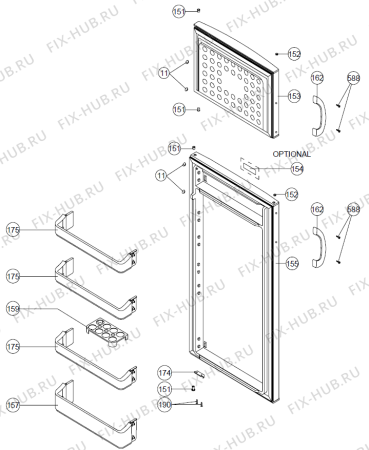 Схема №1 RF121SX (377461, HZS35664) с изображением Затычка для холодильной камеры Gorenje 359433