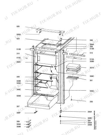 Взрыв-схема холодильника Aeg S2042-5 E - Схема узла Section2