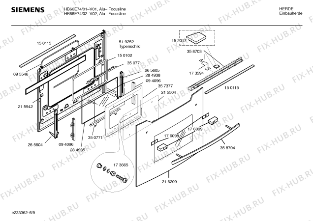 Схема №1 HB66E74 с изображением Инструкция по эксплуатации для духового шкафа Siemens 00527817