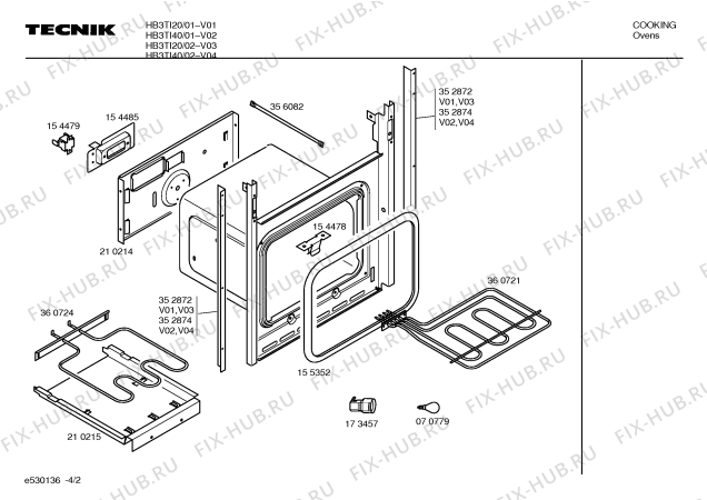 Схема №2 HB3TI20 с изображением Панель для электропечи Bosch 00356142