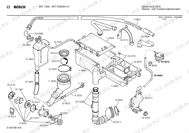Взрыв-схема стиральной машины Bosch WIT7500 - Схема узла 05