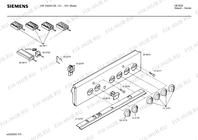 Взрыв-схема плиты (духовки) Siemens HS33220DK - Схема узла 05