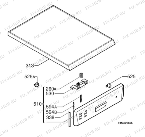 Взрыв-схема посудомоечной машины Aeg Electrolux F44430 - Схема узла Command panel 037