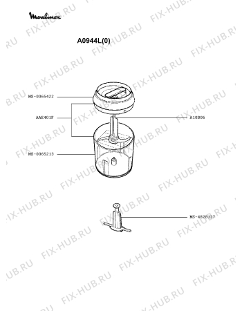 Взрыв-схема блендера (миксера) Moulinex A0944L(0) - Схема узла 9P001120.5P2