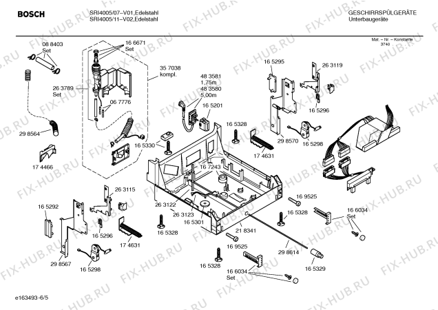 Схема №1 SRI3014 с изображением Инструкция по эксплуатации для посудомойки Bosch 00529382