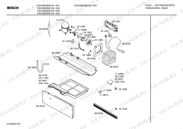 Схема №3 KS58U20NE с изображением Корпус для холодильника Bosch 00360164