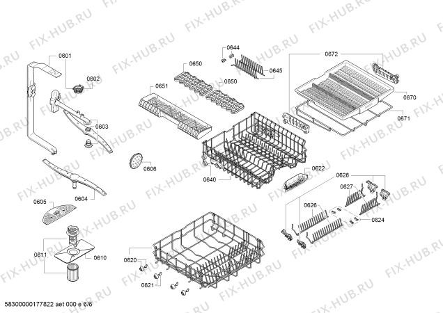 Взрыв-схема посудомоечной машины Siemens SN65L082EU - Схема узла 06