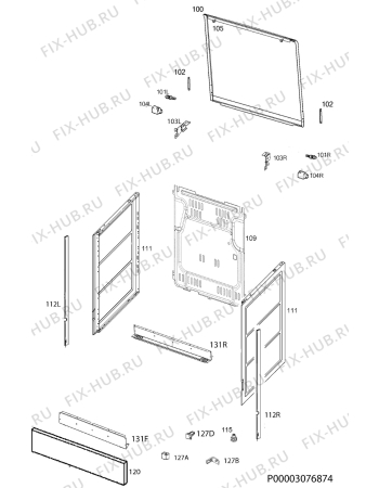 Взрыв-схема плиты (духовки) Zanussi ZCG510J1WA - Схема узла Housing 001