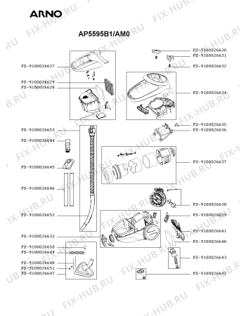 Схема №1 AP5595B1/AM0 с изображением Кнопка (ручка регулировки) для мини-пылесоса Seb FS-9100026650