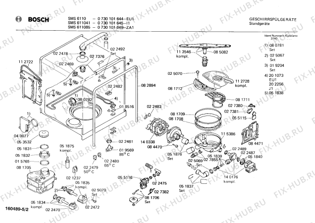 Схема №2 SN1562 с изображением Переключатель для электропосудомоечной машины Bosch 00055635