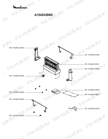 Схема №1 A15453/BM0 с изображением Пружина для электротостера Moulinex FS-9100014959