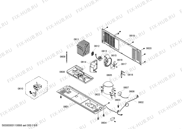 Схема №1 KAN58A70NE с изображением Винт для холодильной камеры Bosch 00616746