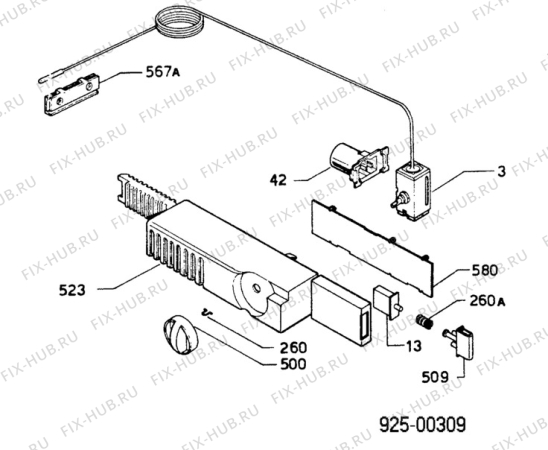 Взрыв-схема холодильника Electrolux ER2521D - Схема узла Thermostat
