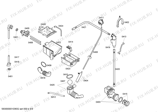 Взрыв-схема стиральной машины Bosch WFO1661PL Maxx WFO 1661 - Схема узла 04