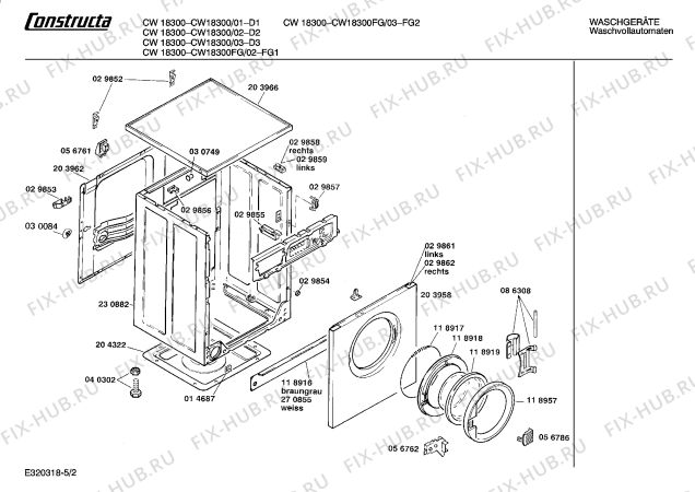 Взрыв-схема стиральной машины Constructa CW18300 CW1830 - Схема узла 02