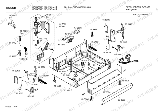 Взрыв-схема посудомоечной машины Bosch SGS4362EU - Схема узла 05