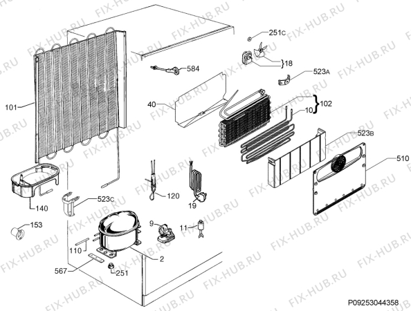 Взрыв-схема холодильника Aeg Electrolux S84100DTX0 - Схема узла Cooling system 017