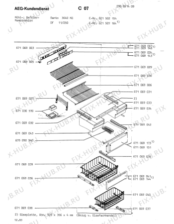 Взрыв-схема холодильника Unknown DF 11 250 - Схема узла Section2