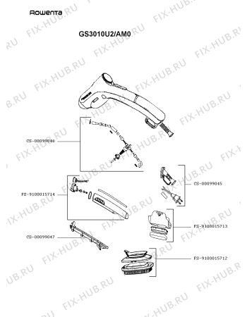 Схема №1 GS3010U2/AM0 с изображением Контейнер для электропарогенератора Rowenta FS-9100015714