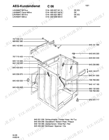 Взрыв-схема стиральной машины Aeg LAV606 - Схема узла Housing 001