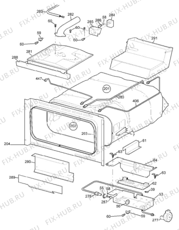 Взрыв-схема плиты (духовки) Parkinson Cowan OVAT60T&CRDL - Схема узла H10 Grill cavity assy