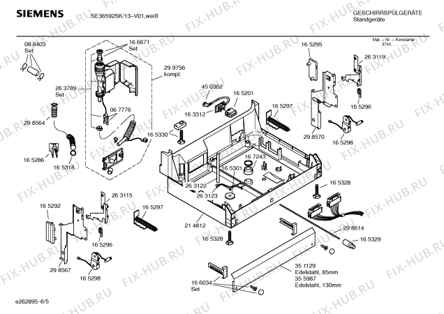 Взрыв-схема посудомоечной машины Siemens SE36592SK - Схема узла 05