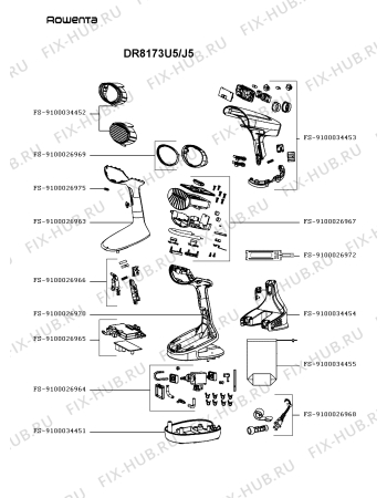 Схема №1 DR8173U5/J5 с изображением Резервуар для утюга (парогенератора) Rowenta FS-9100034454