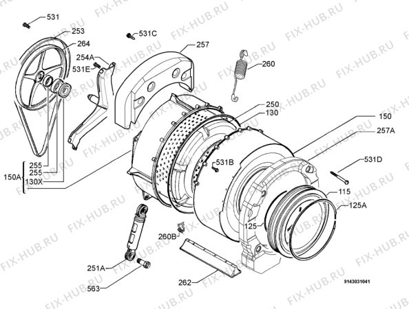 Взрыв-схема стиральной машины Rosenlew RTF3103 - Схема узла Functional parts 267