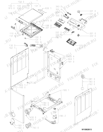 Схема №1 PWT 475 PS с изображением Блок управления для стиралки Whirlpool 481010805203