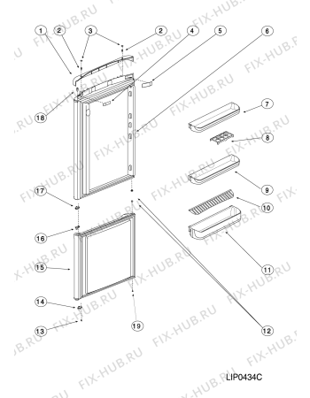 Взрыв-схема холодильника Indesit NBA16T (F075466) - Схема узла