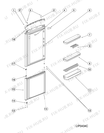 Взрыв-схема холодильника Indesit NBHA180 (F075469) - Схема узла