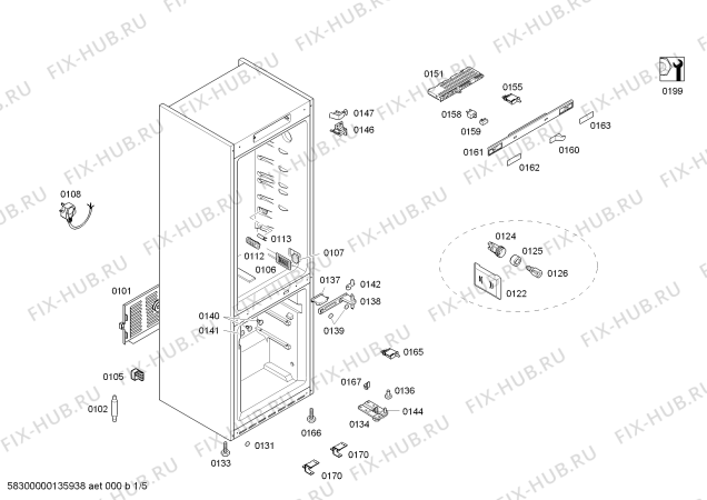 Схема №3 KGN56A00NE с изображением Дверь для холодильной камеры Bosch 00247560