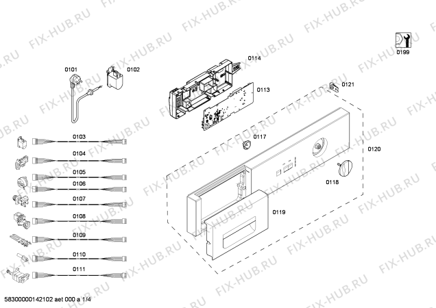 Схема №2 4TI60100A с изображением Ручка для стиралки Bosch 00644945