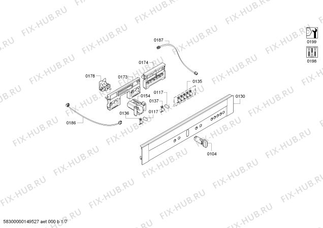 Схема №6 C49C62N0 с изображением Шина для плиты (духовки) Bosch 00706580