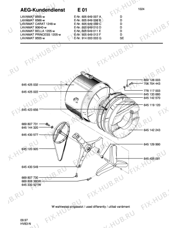 Взрыв-схема стиральной машины Aeg LAV6566 - Схема узла Tub and drum