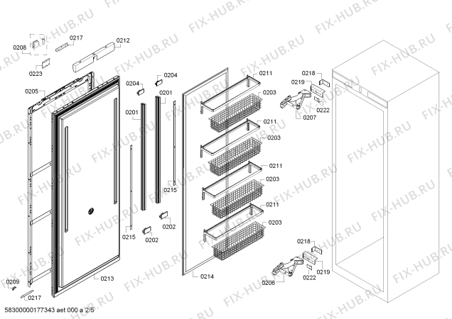 Схема №2 FIN30MIIL1 F 1811 VI с изображением Крепеж для холодильника Bosch 00713427